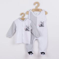 NEW BABY Dojčenská súprava Panda 62 (3-6m) Sivá