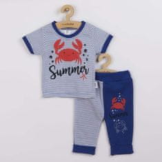 NEW BABY Dojčenské tričko s krátkym rukávom a tepláčky Summer 62 (3-6m) Modrá
