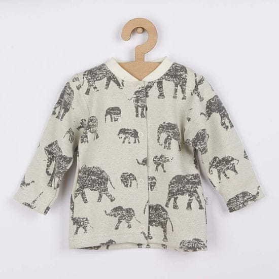 BABY SERVICE Dojčenský kabátik Slony sivý