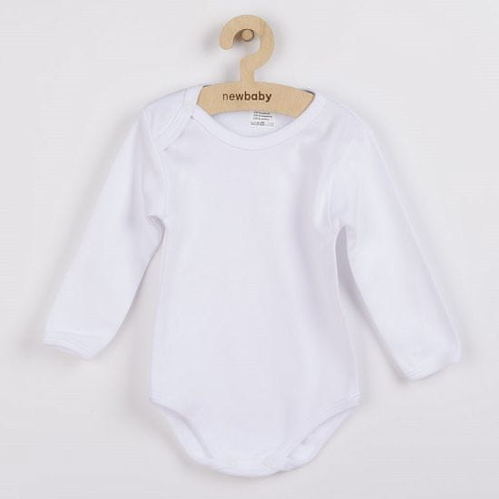 NEW BABY Luxusné bavlnené body dlhý rukáv - biele