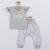 NEW BABY 2-dielna dojčenská bavlnená súprava sivá 92 (18-24m) Sivá