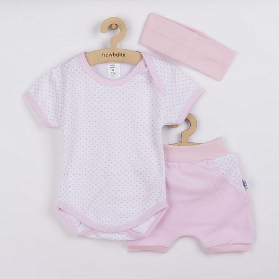 NEW BABY 3-dielna letná bavlnená súprava Perfect Summer svetlo ružová