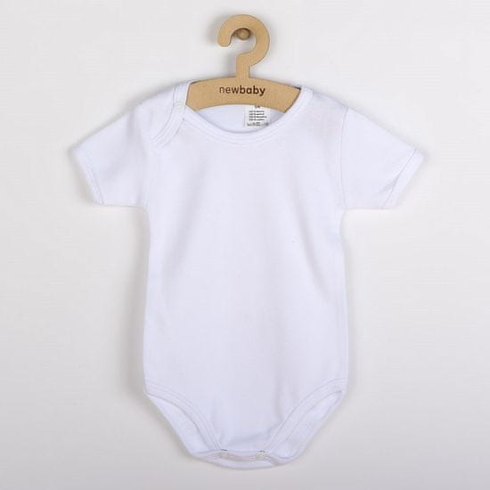 NEW BABY Luxusné bavlnené body krátky rukáv - biele