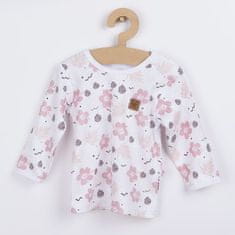KOALA Dojčenské tričko s dlhým rukávom Flowers 68 (4-6m) Ružová