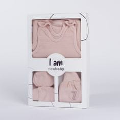 NEW BABY 7-dielna dojčenská súpravička do pôrodnice I AM ružová 56 (0-3m) Ružová