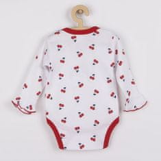 NEW BABY Dojčenské bavlnené body s dlhým rukávom Cherry 80 (9-12m) Červená