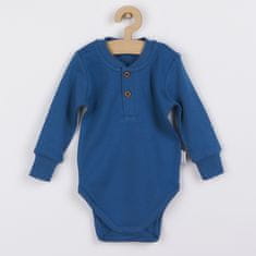 NICOL Dojčenské bavlnené body s dlhým rukávom Ivo modrá 74 (6-9m) Modrá