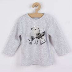 KOALA Dojčenské bavlnené tepláčky a tričko Birdy sivé 80 (9-12m) Sivá