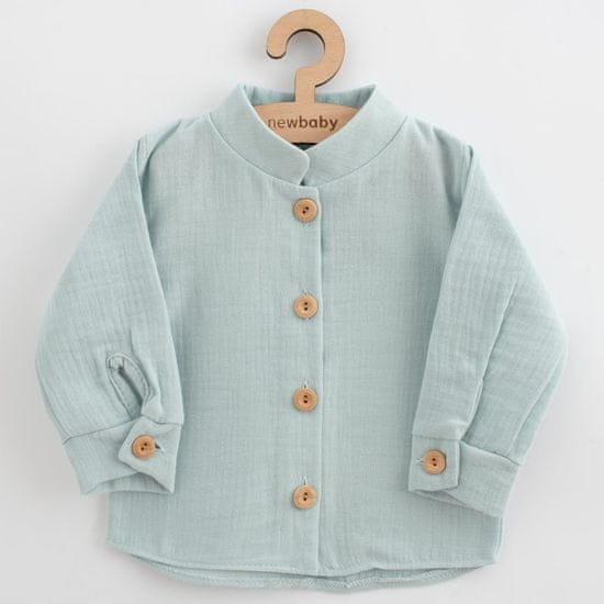 NEW BABY Dojčenská mušelínová košeľa Soft dress mätová
