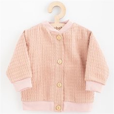 NEW BABY Dojčenský mušelínový kabátik Comfort clothes ružová 56 (0-3m) Ružová