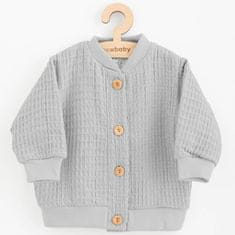 NEW BABY Dojčenský mušelínový kabátik Comfort clothes sivá 74 (6-9m) Sivá