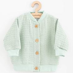 NEW BABY Dojčenský mušelínový kabátik Comfort clothes šalviová 68 (4-6m) Zelená