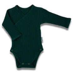 NICOL Dojčenské bavlnené body s bočným zapínaním dlhý rukáv Bambi zelená 62 (3-6m) Zelená