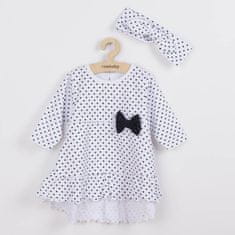 NEW BABY Dojčenské bavlnené šatôčky s čelenkou Teresa 74 (6-9m) Biela