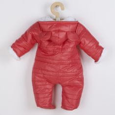NEW BABY Zimná dojčenská kombinéza s kapucňou s uškami Pumi red raspberry 68 (4-6m) Červená