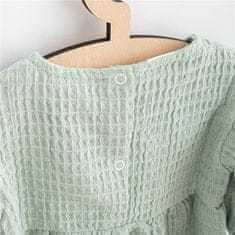 NEW BABY Dojčenské mušelínové šaty Comfort clothes šalviová 86 (12-18m) Zelená