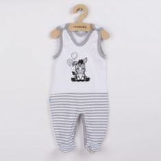 NEW BABY Dojčenské bavlnené dupačky Zebra exclusive 80 (9-12m) Biela