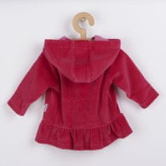 NEW BABY Semišková mikinka s kapucňou Baby tmavo ružová 68 (4-6m) Ružová