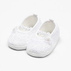 NEW BABY Dojčenské krajkové baletky capačky biela 12-18 m Biela