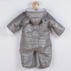 NEW BABY Zimná dojčenská kombinéza s kapucňou s uškami Pumi grey 74 (6-9m) Sivá