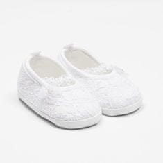 NEW BABY Dojčenské krajkové baletky capačky biela 6-12 m Biela