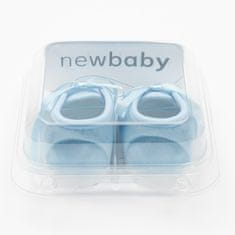 NEW BABY Dojčenské saténové capačky modrá 0-3 m Modrá