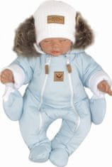 Z&Z Z&Z Zimní kombinéza s dvojitým zipem, kapucí a kožešinou + rukavičky, Angel - modrý, 68