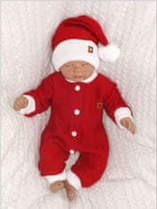 Z&Z Z&Z 2-dílná sada Pletený overálek + čepička Baby Santa, červený