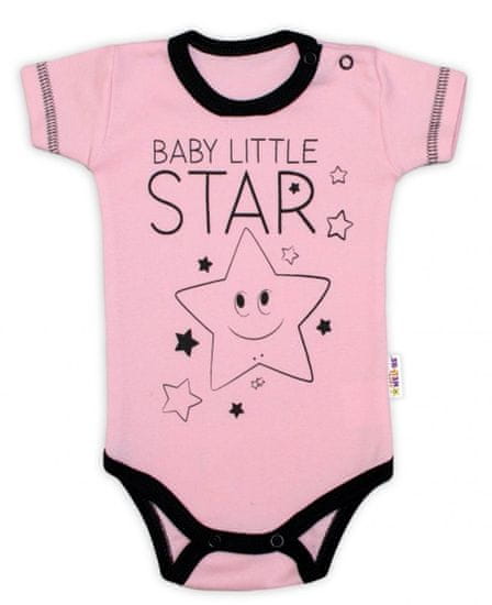 Baby Nellys Body krátký rukáv Baby Nellys, Baby Little Star - růžové