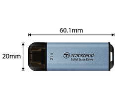 Transcend ESD300S 2TB, External SSD, USB 10Gbps, Type C