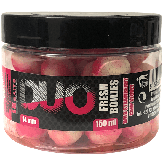 Lk Baits DUO X-Tra Fresh Boilies Wild Strawberry/Carp Secret 14mm 150ml