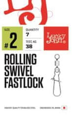 LUCKY JOHN obratlíky s karabínkou Rolling Swivel Fastlocks veľ. 2, 7ks