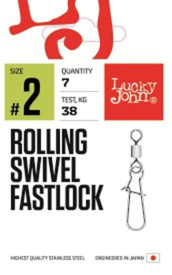 LUCKY JOHN obratlíky s karabínkou Rolling Swivel Fastlocks veľ. 4, 7ks
