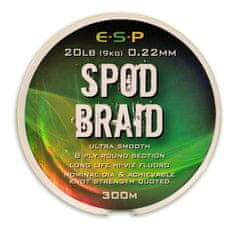 E.S.P ESP Spod Braid - splietaná šnúra Fluo Zelená 300m 0,22mm - 9kg