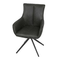 Autronic Moderní jídelní židle Jídelní židle šedá látka, otočný mechanismus 360°, černý kov (DCH-355 GREY2)