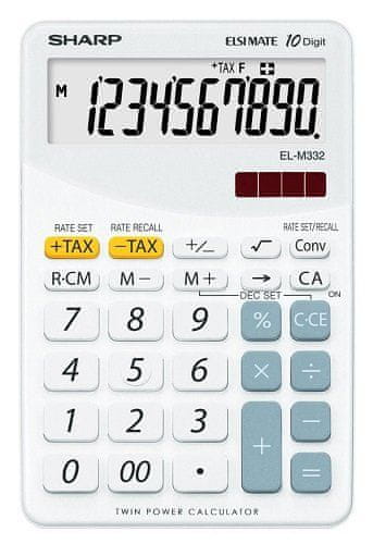 Sharp Stolová kalkulačka ELM 332 - biela