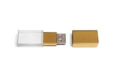 CTRL+C SADA USB KRYSTAL zlatý v bielej krabičke s magnetom, 16 GB, USB 2.0