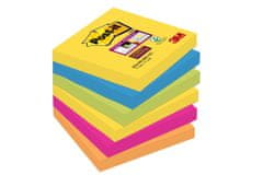Post-It Poznámkové samolepiace lístky Super Sticky Rio - 7,6 x 7,6 cm, 5 farieb, 6 x 90 ks