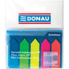 Donau Samolepiace záložky - fóliové, 12x45 mm, 5x 25, mix farieb