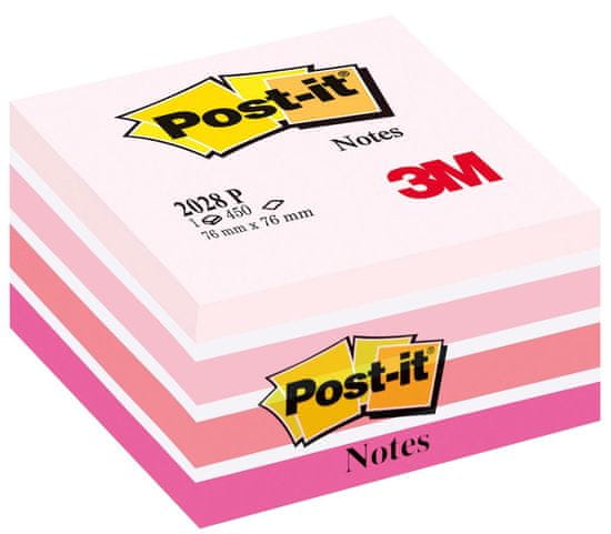 Post-It Samolepiace kocka - 76 x 76 mm, aquarelle ružová, 450 lístkov