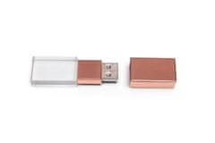 CTRL+C USB KRYSTAL bronzový, kombinácia sklo a kov, LED podsvietenie, 16 GB, USB 3.0 / 3.1