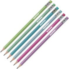 KORES Trojhranná ceruzka Style s farebnou gumou HB - 6 farieb