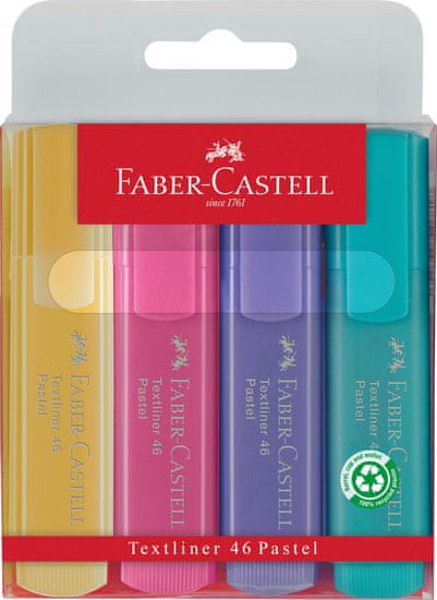 Faber-Castell Zvýrazňovač Textliner 1546 - sada 4 pastelových farieb