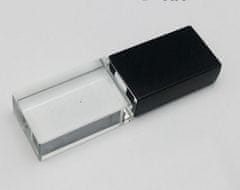 CTRL+C USB KRYSTAL čierny, kombinácia sklo a kov, LED podsvietenie, 16 GB, USB 3.0 / 3.1