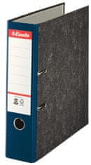 Esselte Zakladač pákový - A4, kartónový, šírka chrbta 7,5 cm, mramor, modrý chrbát