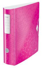 LEITZ Zakladač pákový WOW 180° - A4, celoplastový, šírka chrbta 8,2 cm, ružový