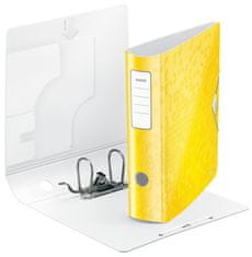 LEITZ Zakladač pákový WOW 180° - A4, celoplastový, šírka chrbta 8,2 cm, žltý