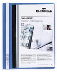Durable Plastový rýchloviazač - A4, s vreckom, modré, 1 ks