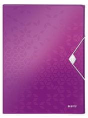 LEITZ Box na dokumenty s gumičkou WOW - A4, purpurový
