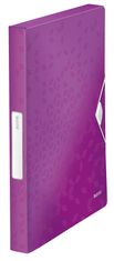 LEITZ Box na dokumenty s gumičkou WOW - A4, purpurový